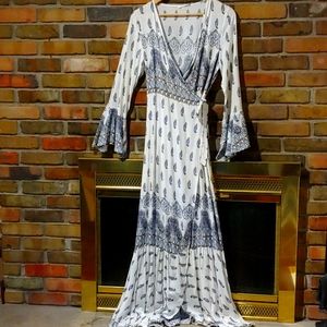 Paisley Print Maxi Wrap Dress NWOT